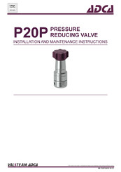 ADCA P20P Series Installation And Maintenance Instructions Manual