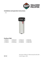 Sullivan-Palatek ProPure TWS SPTWS1000 Installation And Operation Instruction Manual