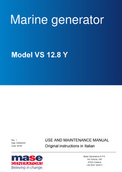Mase Generators VS 12.8 Y Use And Maintenance Manual