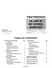 Tektronix 016-1000-00 Instruction Manual
