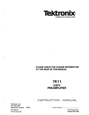 Tektronix 7K11 Instruction Manual