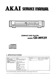 Akai CD-M939 Service Manual