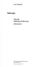 Tektronix 070-8512-01 User Manual