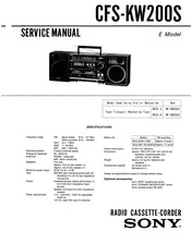 Sony CFS-KW200S Service Manual