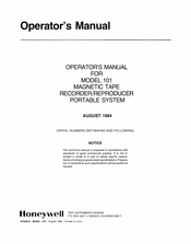 Honeywell 101 Operator's Manual