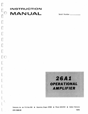 Tektronix 26A1 Instruction Manual