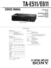 Sony TA-E511 Service Manual