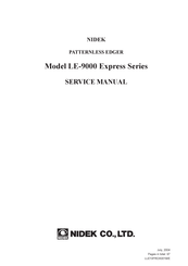 Nidek Medical Express LE-9000 Series Service Manual