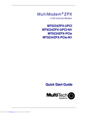 Multitech MultiModem MT9234ZPX-UPCI-CP Quick Start Manual