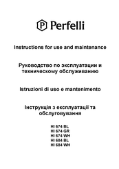 Perfelli HI 684 WH Instructions For Use And Maintenance Manual