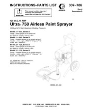 Graco ultra 750 Instructions-Parts List Manual