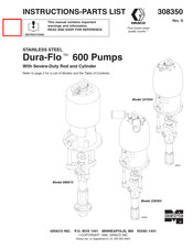 Graco Dura-Flot 600 Instructions-Parts List Manual