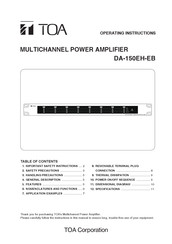 Toa DA-150EH-EB Operating Instructions Manual