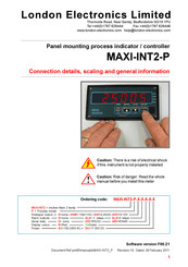 London Electronics MAXI-INT2-P Series Manual