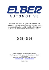 ELBER D 75R Instruction Manual And Warranty