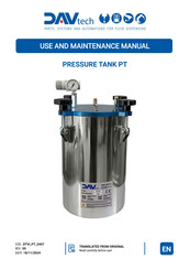 DAV TECH PT-16 Use And Maintenance Manual