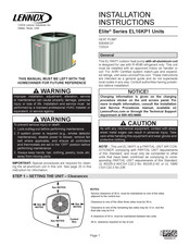 Lennox Elite EL16KP1 Installation Instructions Manual