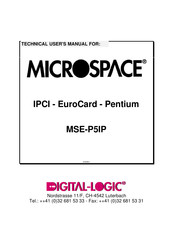 DIGITAL-LOGIC MICROSPACE MSE-P5IP Technical  User's Manual