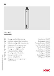 KWC MIRANIT F5ET2043 Installation And Operating Instructions Manual
