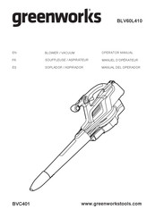GreenWorks BLV60L410 Operator's Manual