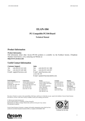Arcom ELAN-104 Technical Manual