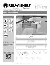 Rev-A-Shelf 4PTTD-WN18HSC-1 Installation Instructions Manual