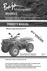 Baja motorsports WD400U-2 Owner's Manual