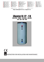 Lamborghini Caloreclima iXwater H-1 P 500-1 B Instruction For Installation And Maintenance