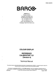 Barco CALIBRATOR 121 Technical Manual