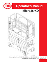 Mec Micro26-XD Operator's Manual