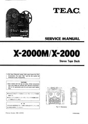 Teac X-2000 Service Manual