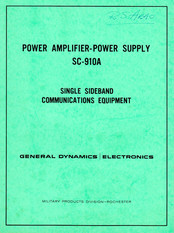 General Dynamics SC-910A Operation And Service Instructions Manual