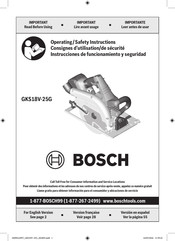 Bosch GKS18V-25G Operating/Safety Instructions Manual