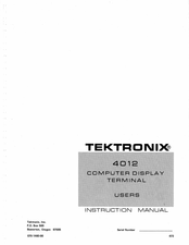 Tektronix 4012 Instruction Manual