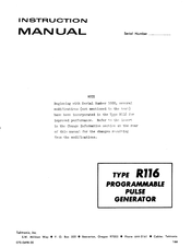 Tektronix R116 Instruction Manual