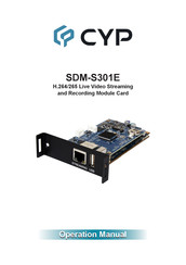 CYP SDM-S301E Operation Manual