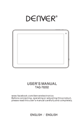 Denver TAQ-70202 User Manual