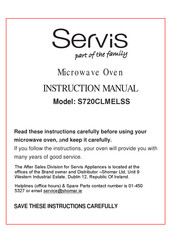 SERVIS S720CLMELSS Instruction Manual