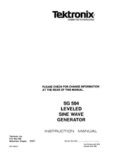 Tektronix SG 504 Instruction Manual