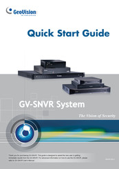 GeoVision GV-SNVR0412 Quick Start Manual