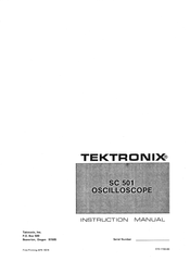 Tektronix SC 501 Instruction Manual