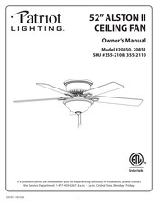 Patriot Lighting ALSTON II 20850 Owner's Manual