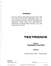 Tektronix R7912 Instruction Manual
