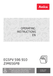 Amica EGSPV 596 910 Operating Instructions Manual