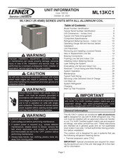Lennox ML13KC1 Installation Instructions Manual