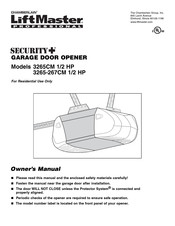 Chamberlain LiftMaster Security+ 3280M Manual