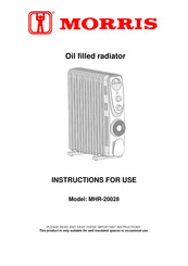 Morris MHR-20028 Instructions For Use Manual