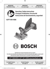 Bosch GFF18V-086N Operating/Safety Instructions Manual