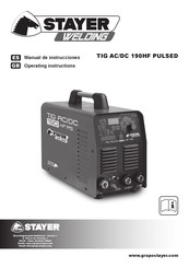 STAYER WELDING TIG AC/DC 190HF PULSED Operating Instructions Manual