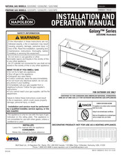 Napoleon GSS74PE Installation And Operation Manual